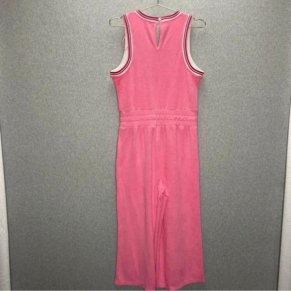 Juicy Couture Terry Cloth Pink Wide Leg Cropped Jumpsuit - Picture 7 of 7